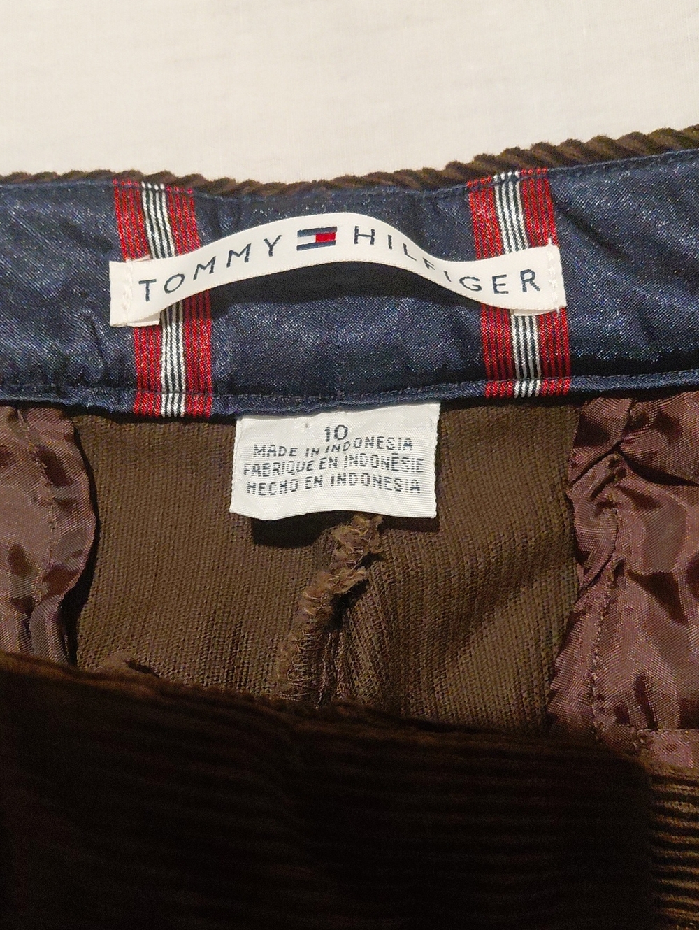 Women's Brown Tommy Hilfiger Corduroy Pants - Picture 7 of 7